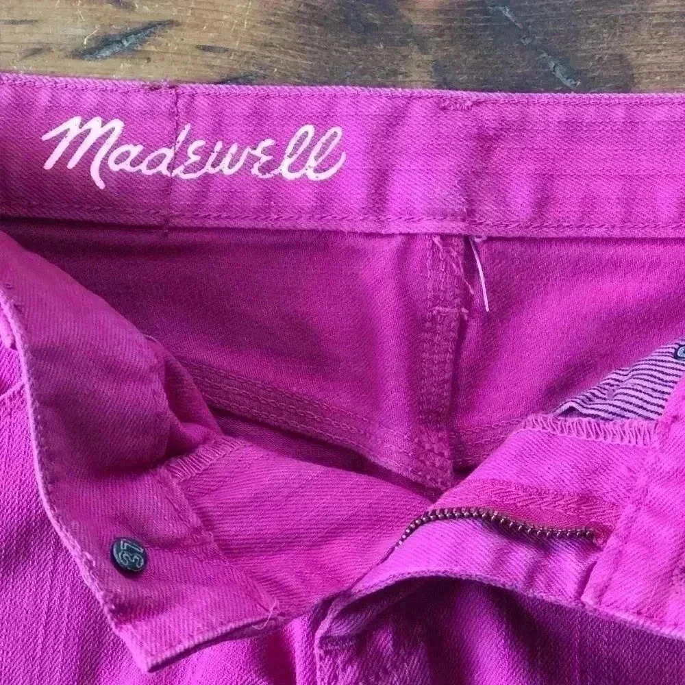 Madewell Pink Raspberry Cuffed Jean Shorts Sz 25 - Picture 5 of 5
